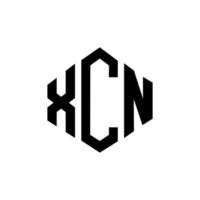 XCN letter logo design with polygon shape. XCN polygon and cube shape logo design. XCN hexagon vector logo template white and black colors. XCN monogram, business and real estate logo.