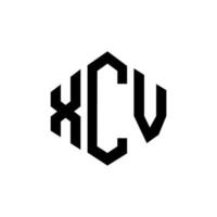 XCV letter logo design with polygon shape. XCV polygon and cube shape logo design. XCV hexagon vector logo template white and black colors. XCV monogram, business and real estate logo.