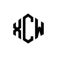 diseño de logotipo de letra xcw con forma de polígono. Diseño de logotipo en forma de cubo y polígono xcw. xcw hexágono vector logo plantilla colores blanco y negro. Monograma xcw, logotipo empresarial y inmobiliario.