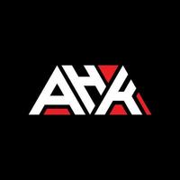 AHK triangle letter logo design with triangle shape. AHK triangle logo design monogram. AHK triangle vector logo template with red color. AHK triangular logo Simple, Elegant, and Luxurious Logo. AHK