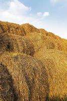 straw stack and sky photo