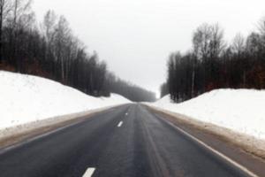 road in the winter photo