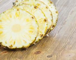 circle pineapple , closeup