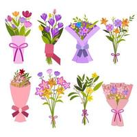 Set of Wedding Flower Bouquet vector