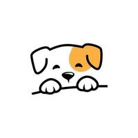 shy dog. logo illustration depicting shy dog, suitable for pet company vector