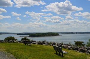 Views of Boston Harbor from Spectacle Island Benches photo