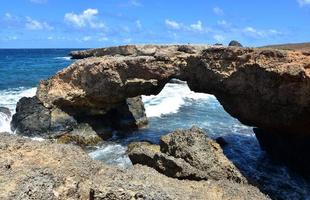 View of Hidden Natural Bridge in Aruba photo