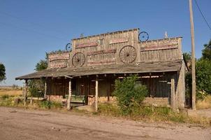 Ghost Town with Abandoned and Deserted Building photo