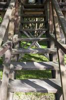 Old wooden staircase photo