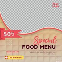 Special food menu social media post. Editable social media templates for promotions on the food menu for stories or post frames vector