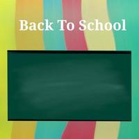 back to school and blackboard on multi colours background vector