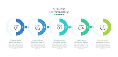 Modern infographic Timeline template can be used for workflow layout, diagram, number options, web design. Infographic business concept with 5 option, parts, steps or processes. vector