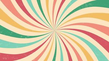 Colourful groovy retro spiral burst background video