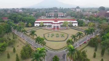 Bandung, West Java-Indonesia, April 19, 2022- Aerial view of the Government High School of Science-IPDN video