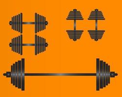 barbell and dumbbells vector