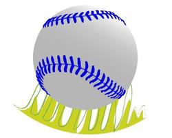 Baseball ball on grass vector