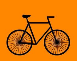 bicicleta deportiva sobre fondo naranja vector