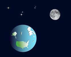 Moon and Earth vector