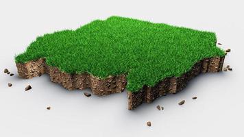 Sudan Map Grass and ground texture 3d illustration photo