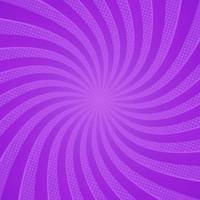 Sun rays retro vintage style on purple background, Comic pattern with starburst and halftone. Cartoon retro sunburst effect with dots. Rays. Summer banner vector illustration.