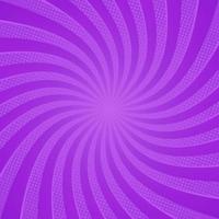 Sun rays retro vintage style on purple background, Comic pattern with starburst and halftone. Cartoon retro sunburst effect with dots. Rays. Summer banner vector illustration.