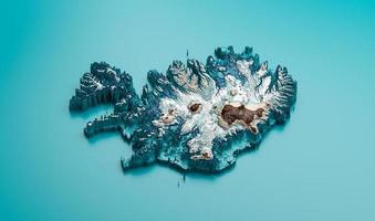 mapa topográfico islandia hipsométrico islandia elevación tinte espectral sombreado relieve mapa 3d ilustración foto