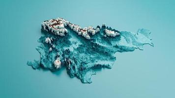 mapa topográfico de eslovenia hipsométrico eslovenia tinte de elevación espectral mapa de relieve sombreado ilustración 3d foto