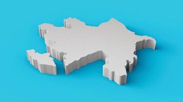 Azerbaijan 3D map Geography Cartography and topology Sea Blue surface 3D illustration photo