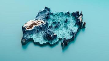 mapa topográfico de sudán hipsométrico sudán elevación tinte espectral relieve sombreado mapa 3d ilustración foto