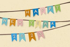 Happy new year 2023 is coming wallpaper with blank space can put text on clean cute color.