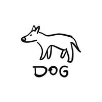 Dog hand drawn illustration design, child drawing style. vector