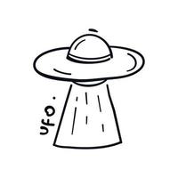 UFO spaceship illustration design, space intelligence alien. vector