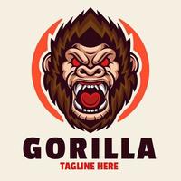 plantilla de logotipo de mascota animal gorila