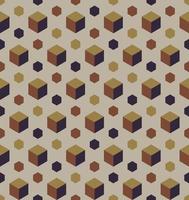 Abstract Background 3d Cube Hexagon Seamless Pattern vector