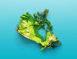 Canada Map Shaded relief Color Height map on the sea Blue Background 3d illustration photo