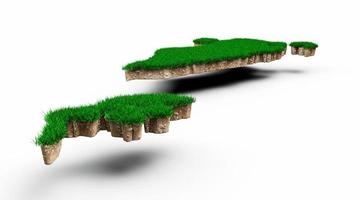 Bahrain Map soil land geology cross section with green grass and Rock ground texture 3d illustration photo