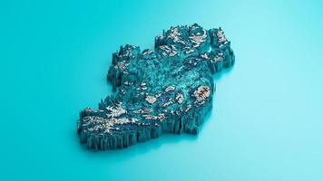 Topographic Ireland Map Hypsometric Ireland Elevation tint Spectral Shaded relief map 3d illustration photo