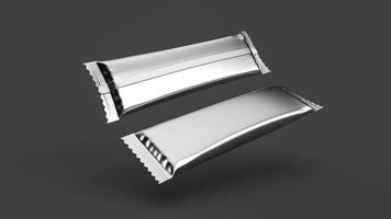 Universal mockups of blank packaging sticks. Front and back view. isolated on Dark background 3d illustration photo