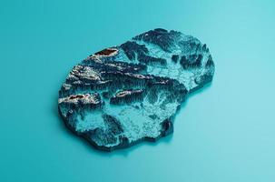 Topographic Nauru Map Hypsometric Elevation tint Spectral Shaded relief map 3d illustration photo