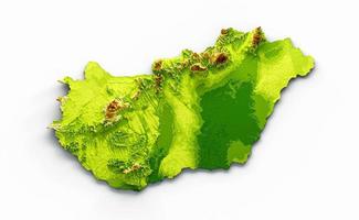 Hungary Map on white Background 3d illustration photo