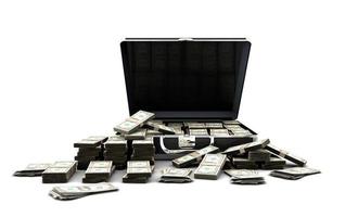Briefcase full of money photo
