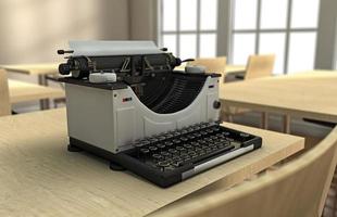 Typewriter on a desk photo