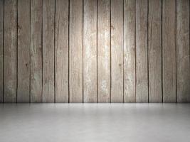 Wood wall and ceramic floor photo