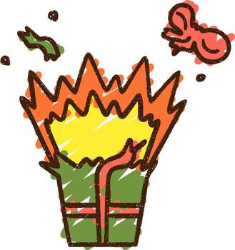 Exploding Present Chalk Drawing vector