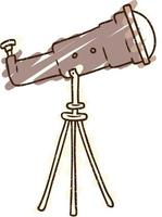 Telescope Chalk Drawing vector