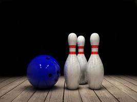 Bowling ball and pins background photo