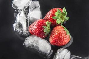 Strawberries with ice photo