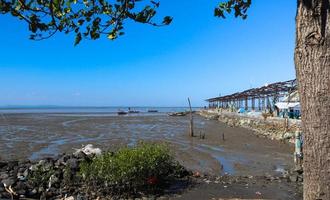 the view of the arid beach seen from a distance photo