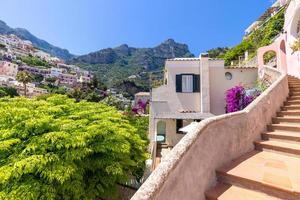 Scenic views of Positano Italian colorful architecture and landscapes on Amalfi Coast in Italy photo