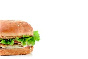 hamburguesa en un aislado de fondo blanco foto